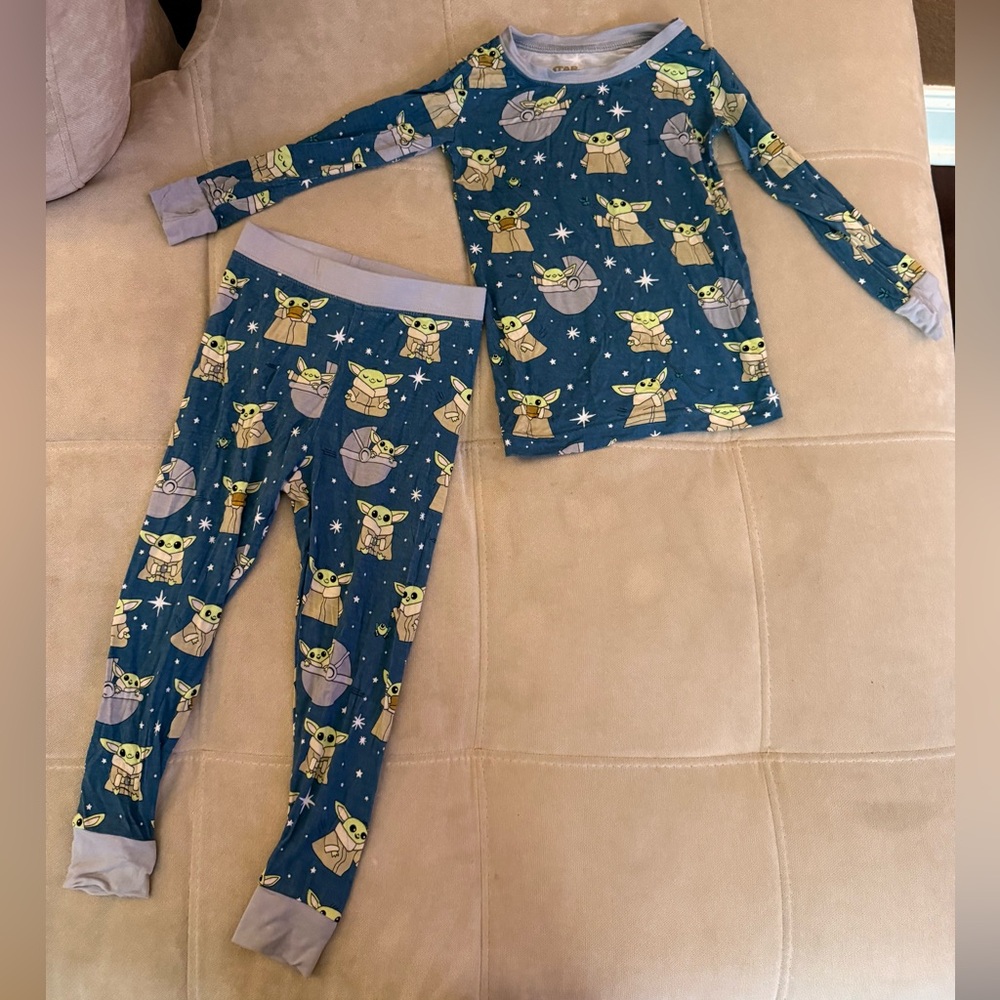 Little Sleepies Zippy Disney Yoda - Blue and Gray Kids Pajama Set
